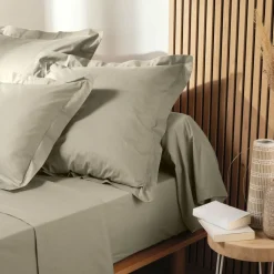 Drap plat coton bio (240 x 300 cm) Biolina Taupe