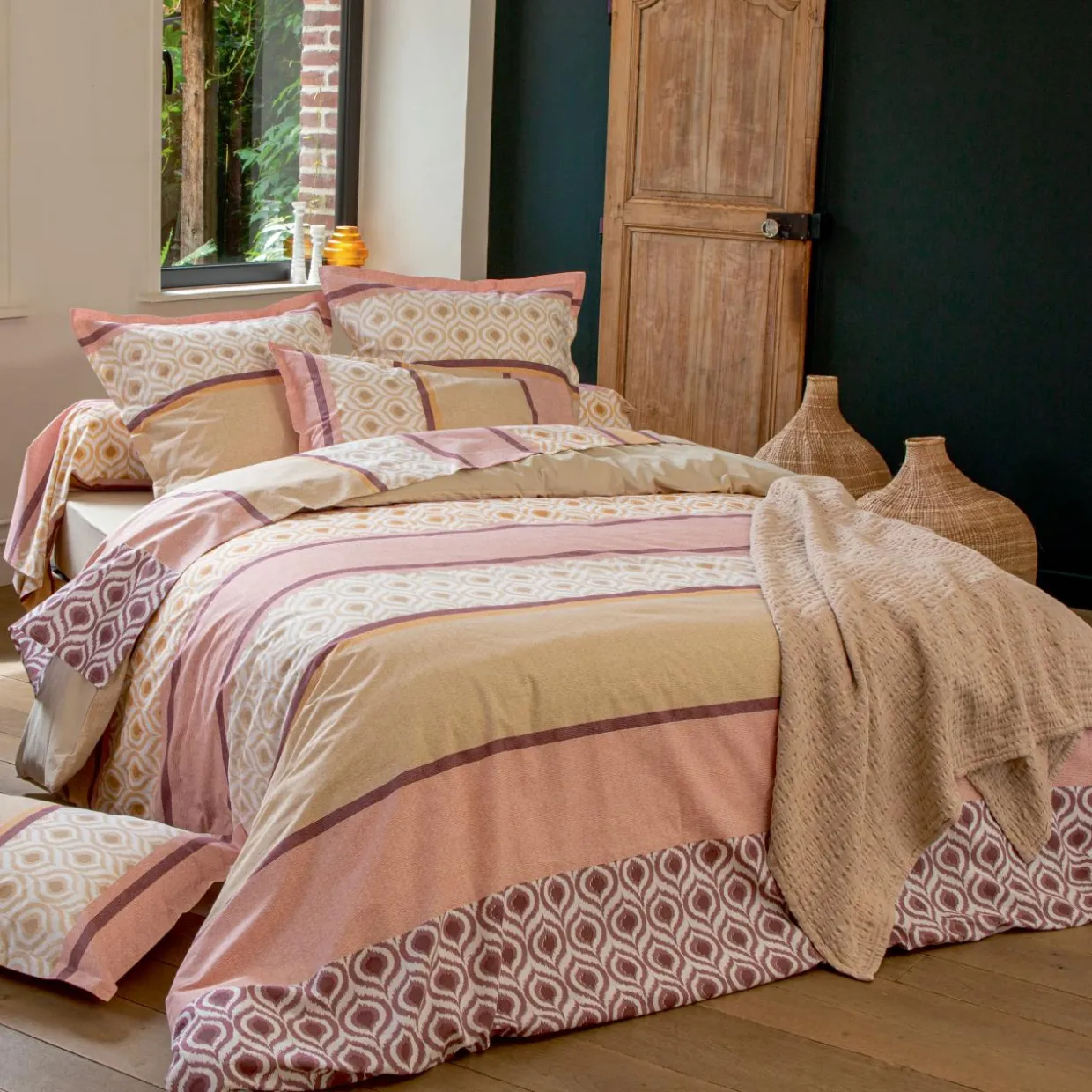 Drap plat coton (240 x 310 cm) Inouk Rose