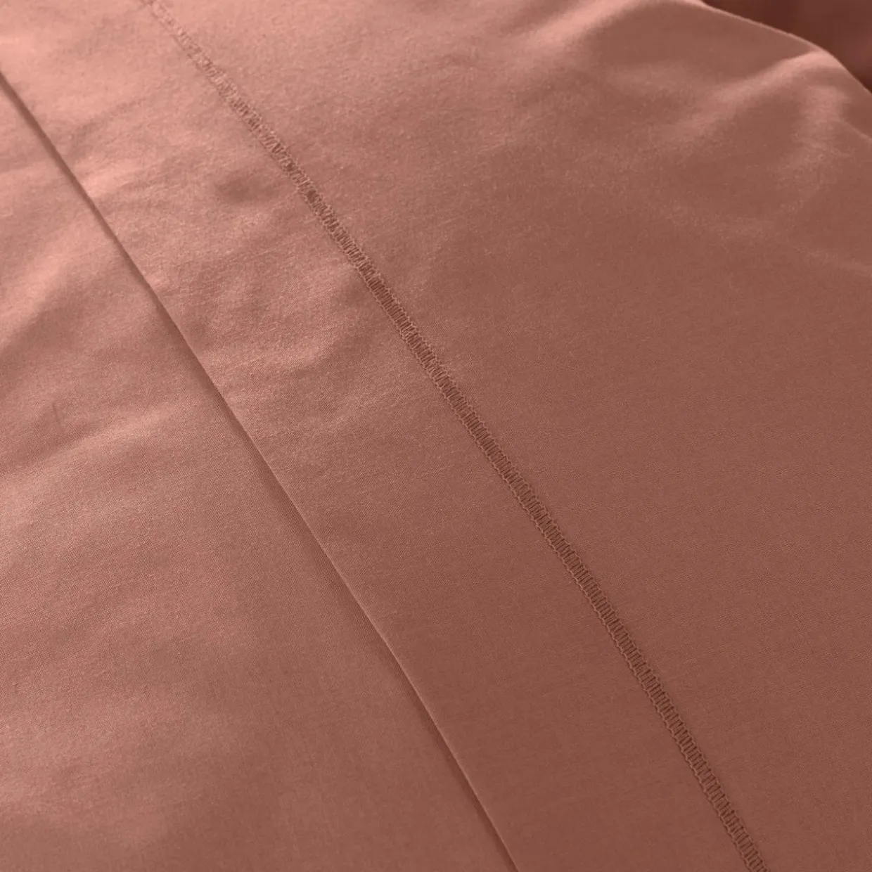 Drap plat percale de coton (180 x 290 cm) Cali Bois de rose