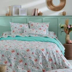 Drap plat percale de coton (240 x 310 cm) Roxane Multicolore