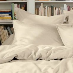 Drap plat percale de coton (240 x 300 cm) Cali Beige