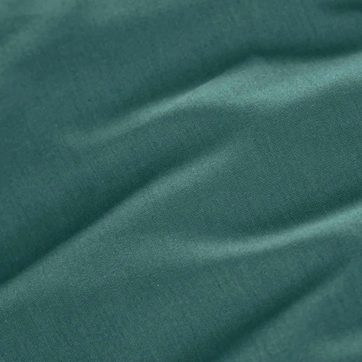 Drap plat percale de coton (270 x 300 cm) Cali Bleu canard