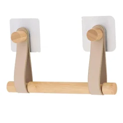 Dérouleur de papier toilette adhésif easy Chic simili cuir Beige