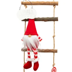 Echelle en bois à suspendre (H115 cm) Les lutins coquins Rouge