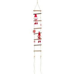 Echelle en bois à suspendre (H115 cm) Les lutins coquins Rouge
