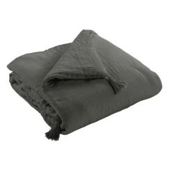 Edredon gaze de coton (90 x 200 cm) Gaïa Gris granit