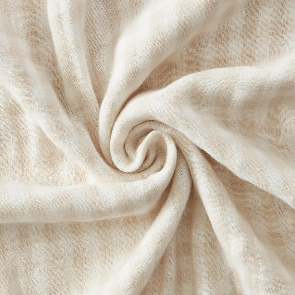 Edredon gaze de coton (90 x 200 cm) Gaïa vichy Beige