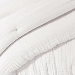 Edredon quadruple gaze de coton (90 x 220 cm) Victoria x Gaïa Blanc chantilly
