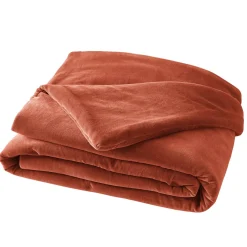 Edredon velours de coton (90 x 200 cm) Victor Terracotta