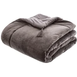 Edredon velours (80 x 180 cm) Slow Gris