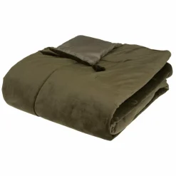 Edredon velours (80 x 180 cm) Sonia Vert kaki