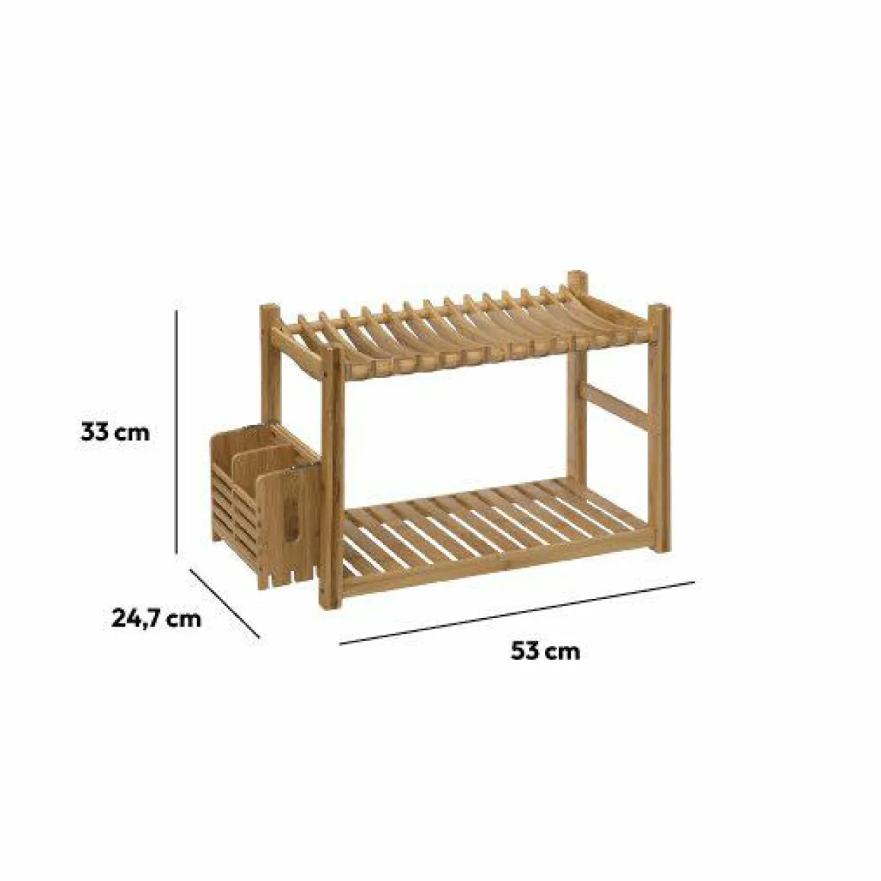 Egouttoir en bambou 2 niveaux (53 x 24 cm) Siao Naturel