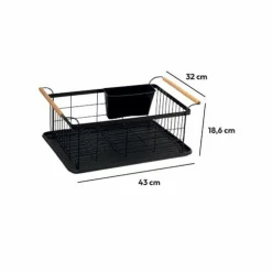 Egouttoir en métal (46 x 32 cm) Blackwood Noir