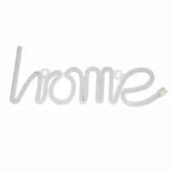 Enseigne lumineuse néon à piles (H13 cm) Home Blanc