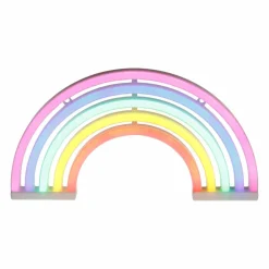 Enseigne lumineuse néon à piles (H16 cm) Arc en Ciel Multicolore