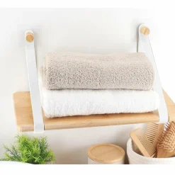 Etagère adhésive bambou (40 x H20 cm) Easy Chic Blanc