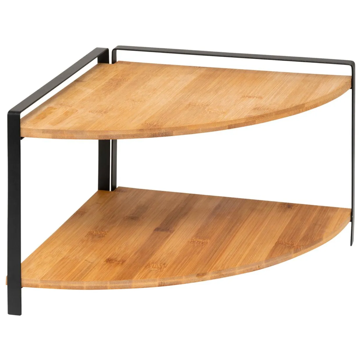 Etagère d'angle bois 2 niveaux (H20,5 cm) Ordera Noir