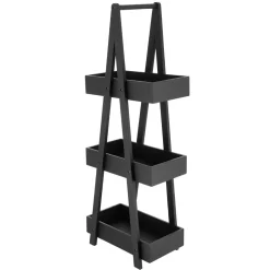 Etagère en bambou 3 niveaux (H80 cm) Pyramide Noir