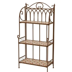 Etagère à fleurs d'extérieur pliable en mosaïque (H118 cm) Madrid Marron