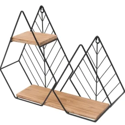 Etagère murale en bois et métal (48 x H36 cm) Urban Loft Noir