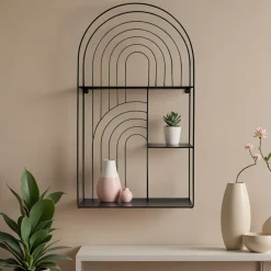 Etagère murale métal 3 plateaux (H70 cm) Tiggy Noir