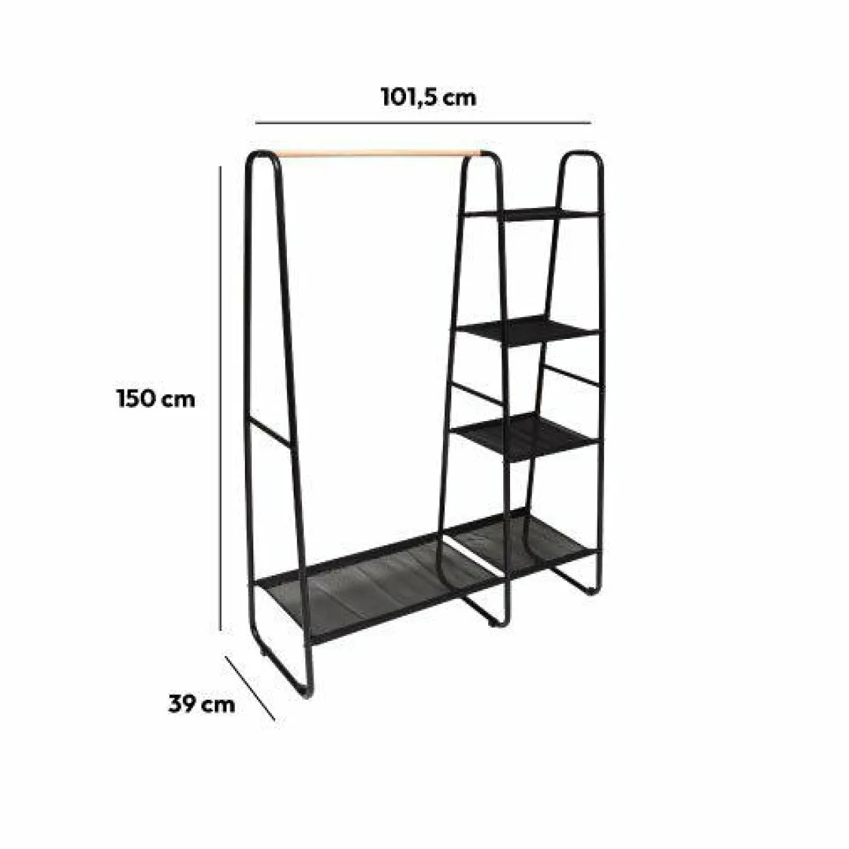Etagères et portant à vêtements (H150 cm) Artemis Noir