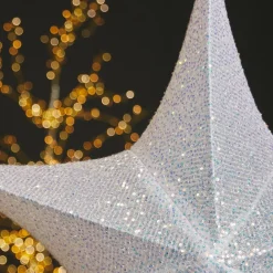 Etoile de Noël à suspendre (D80 cm) Christmas pailleté Irisé