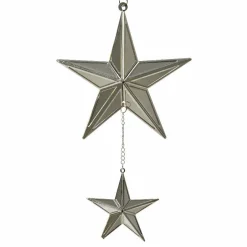 Etoile de Noël à suspendre (H21 cm) Duo Argent