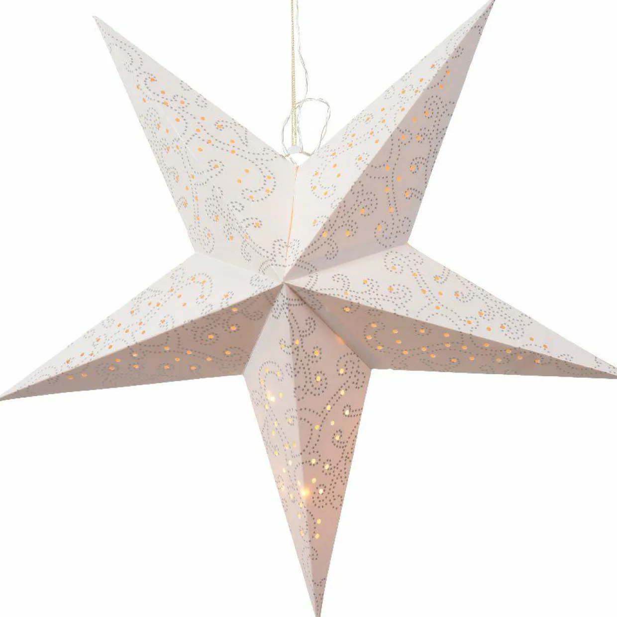 Etoile lumineuse à suspendre (H60 cm) Origami Blanc et blanc chaud