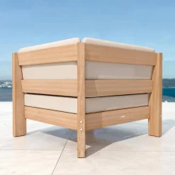 Fauteuil d'angle de jardin bois d'acacia Bornéo Sable