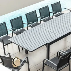 Fauteuil de jardin aluminium empilable Murano Gris anthracite