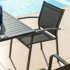 Fauteuil de jardin aluminium empilable Murano Gris anthracite