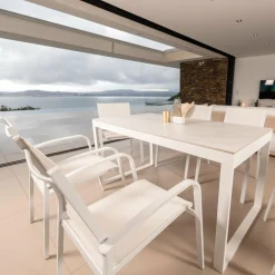 Fauteuil de jardin aluminium empilable Murano Blanc