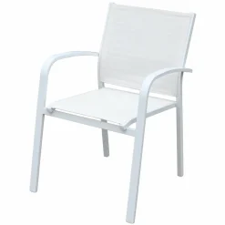 Fauteuil de jardin aluminium empilable Murano Blanc