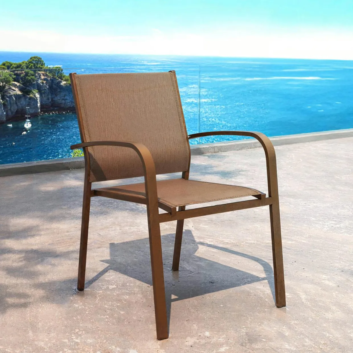 Fauteuil de jardin aluminium empilable Murano Bronze