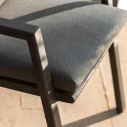 Fauteuil de jardin aluminium Long Beach Gris anthracite
