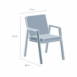 Fauteuil de jardin aluminium Long Beach Gris anthracite