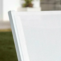 Fauteuil de jardin dossier haut aluminium empilable Murano Blanc
