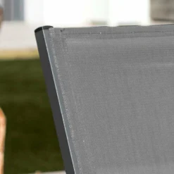 Fauteuil de jardin dossier haut aluminium empilable Murano Gris anthracite