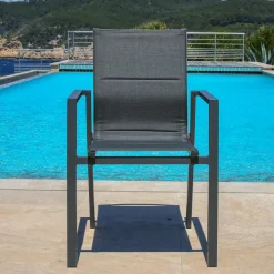 Fauteuil de jardin empilable aluminium Portofino Gris anthracite
