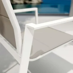 Fauteuil de jardin empilable aluminium Portofino Taupe