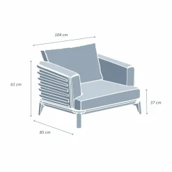 Fauteuil de jardin en aluminium Monte Carlo Blanc et gris clair