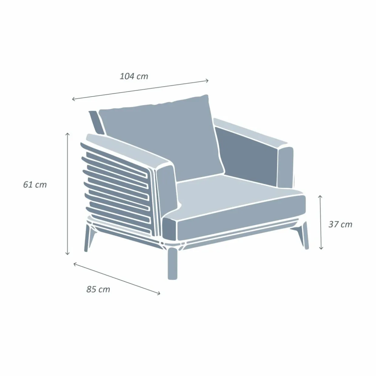 Fauteuil de jardin en aluminium Monte Carlo Gris anthracite et beige