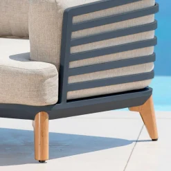 Fauteuil de jardin en aluminium Monte Carlo Gris anthracite et taupe