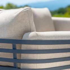 Fauteuil de jardin en aluminium Monte Carlo Gris anthracite et taupe