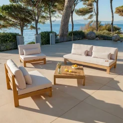 Fauteuil de jardin en bois d'acacia Bornéo Sable
