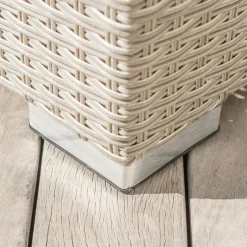 Fauteuil de jardin en résine tressée Palma Gris et anthracite