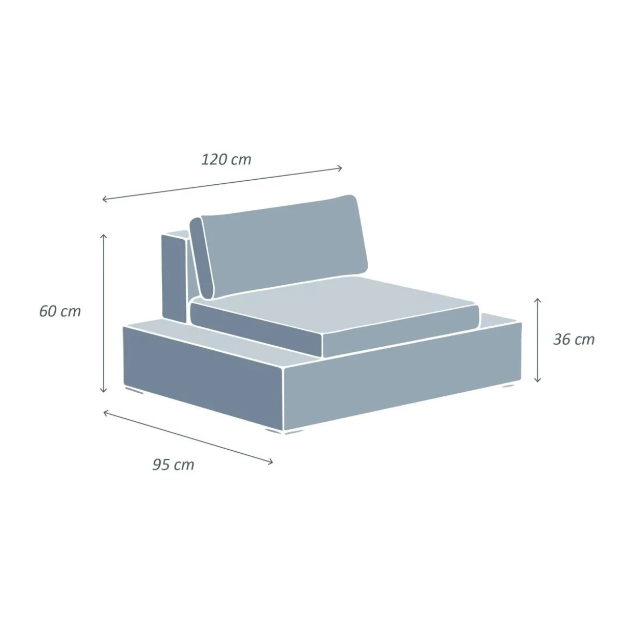 Fauteuil de jardin en résine tressée Palma Blanc et gris
