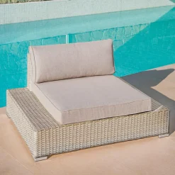 Fauteuil de jardin en résine tressée Palma Gris et taupe