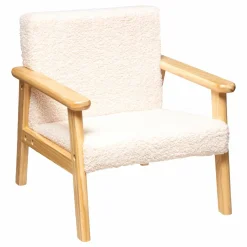 Fauteuil enfant bouclette (H46 cm) Basile Ecru